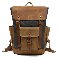 Waxed Canvas Mens Travel Backpack Canvas Backpacks Canvas School Backpack for Men - iwalletsmen