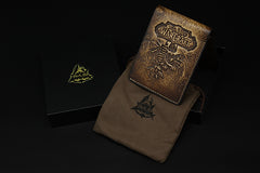 Handmade Leather Tooled World of Warcraft Lich King Mens billfold Wallet Cool Leather Wallet Slim Wallet for Men