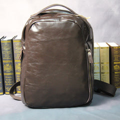 Cool Mens Leather School Backpack Satchel Backpacks Leather Travel Backpack for Men - iwalletsmen