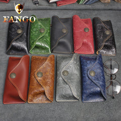 Handmade Leather Floral Sunglass Case Mens Women Cool Glasses Box Glasses Case Glasses Holder for Men