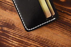Handmade Mens Cool billfold Leather Wallet Men Small Card Slim Wallets for Men