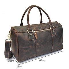 Genuine Leather Mens Cool Weekender Bag Travel Bag Duffle Bags Overnight Bag Holdall Bag for men