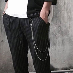 Fashion Men's Womens Double Bead Stainless Steel Pants Chains Biker Wallet Chain For Men - iwalletsmen