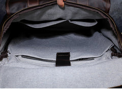 Genuine Leather Mens Cool Backpack Sling Bag Large Black Travel Bag Hiking Bag for men