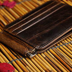 Genuine Leather Mens Cool Slim Leather Wallet Card Wallet Holders Men Front Pocket Wallet for Men