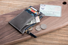 Handmade Leather Mens Cool billfold Wallet Card Holder Small Card Slim Wallets for Men