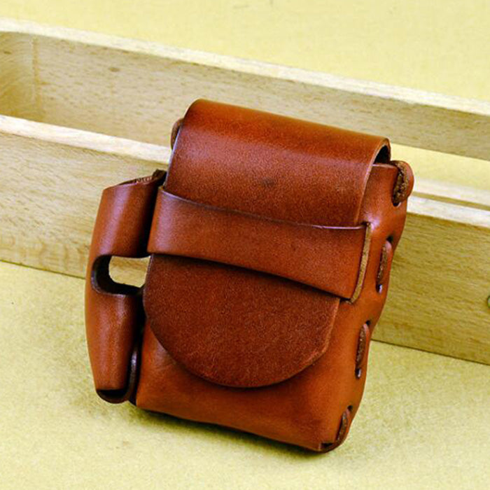 Cool Leather Mens Cigarette Case with Belt Loop Handmade Lighter Holder for Men - iwalletsmen