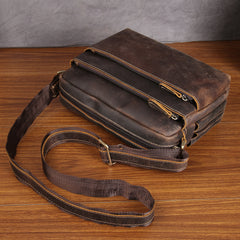 Handmade Leather Mens Cool Small Messenger Bag iPad Bag Chest Bag Bike Bag Cycling Bag for men