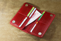 Handmade Leather Tooled Trifold Henna Floral Mens Long Wallet Cool Leather Wallet Clutch Wallet for Men