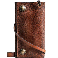 Handmade Mens Cool Leather Chain Wallet Biker Trucker Wallet with Chain for Men - iwalletsmen