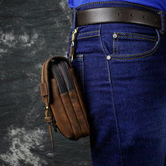 Leather Belt Pouch Mens Small Cases Waist Bag Hip Pack Belt Bag Fanny Pack Bumbag for Men
