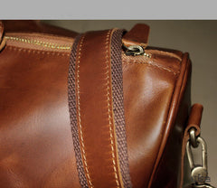 Genuine Leather Mens Cool Weekender Bag Travel Bag Duffle Bags Overnight Bag Holdall Bag for men