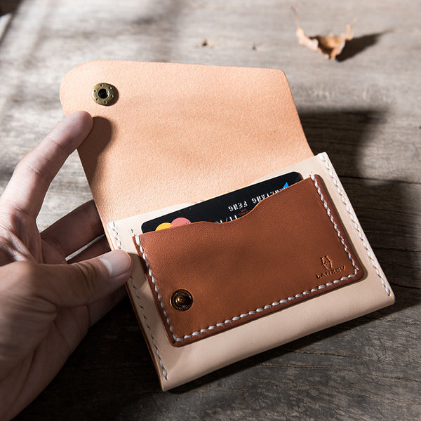 Handmade Leather Mens Cool billfold Wallet Card Holder Small Card Slim Wallets for Men