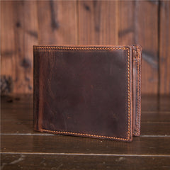 Vintage Cool Mens Leather Small Wallet Bifold billfold Wallet Slim Wallet For Men - iwalletsmen