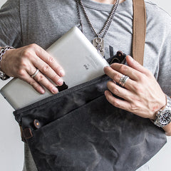 Canvas Mens Cool Small Messenger Bag iPad Bag Chest Bag Bike Bag Cycling Bag for men - iwalletsmen