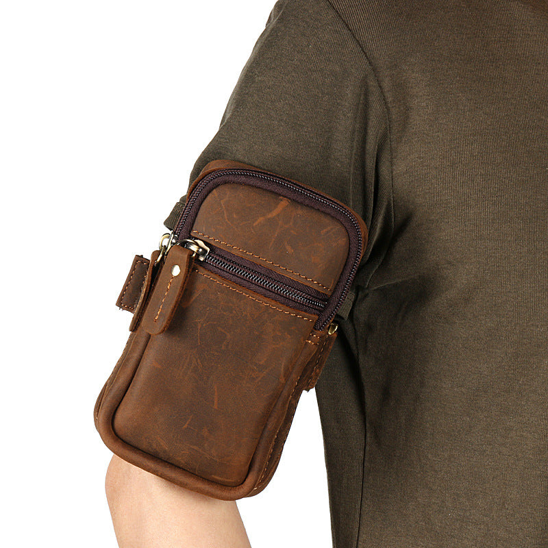 Handmade Leather Mens Running Armband for Cell Phones Sleeve Pouch Arm –  iwalletsmen