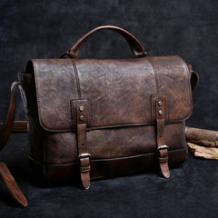 Genuine Leather Mens Cool Messenger Bag Briefcase Chest Bag Bike Bag Cycling Bag for men