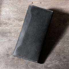 Handmade Leather Mens Clutch Wallet Cool Leather Wallet Long Phone Wallets for Men
