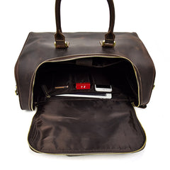 Genuine Leather Mens Cool Weekender Bag Travel Bag Duffle Bags Overnight Bag Holdall Bag for men