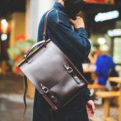 Cool Mens Leather Backpacks Travel Backpack School Backpacks for Men - iwalletsmen