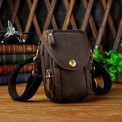 Leather Belt Pouch Mens Small Cases Waist Bag Hip Pack Belt Bag Fanny Pack Bumbag for Men