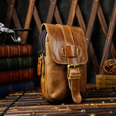 Leather Belt Pouch Mens Small Cases Waist Bag Hip Pack Belt Bag Fanny Pack Bumbag for Men