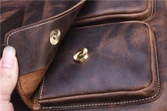 Genuine Leather Mens Cool Messenger Bag SHOULDER BAG CHEST BAG BIKE BAG CYCLING BAG