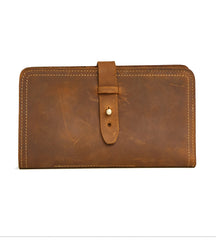 Handmade Leather Mens Travel Wallet Passport Leather Wallet billfold Slim Wallets for Men