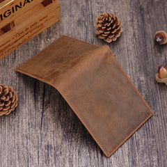Handmade Leather Mens Cool Slim Leather Wallet Card Wallet Holders Men Small Wallets Bifold for Men