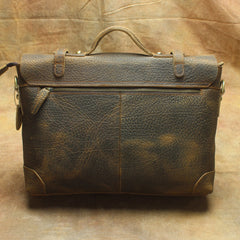 Vintage Mens Leather Briefcase Business Briefcase Work Bag Shoulder Bag For Men - iwalletsmen