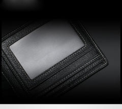 Genuine Leather Mens Cool Slim Leather Wallet Men Small Wallets Bifold for Men