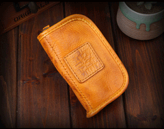 Genuine Leather Mens Cool Key Wallet Car Key Holder Car Key Case for Camel Men