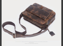 Genuine Leather Mens Cool Messenger Bag Chest Bag Bike Bag Cycling Bag for men