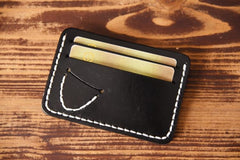 Handmade Mens Cool billfold Leather Wallet Men Small Card Slim Wallets for Men