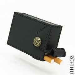 Cool Handmade Leather Mens Black Cigarette Holder Case for Men - iwalletsmen