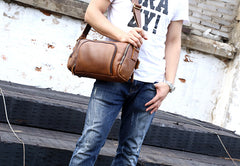 Genuine Leather Mens Messenger Bag Cool Weekender Bag Travel Bag Duffle Bags Overnight Bag Holdall Bag for men