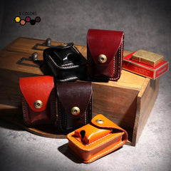 Leather Mens Cigarette Case with Zippo Lighter Case