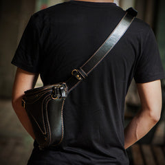 Leather Belt Pouch Mens Small Cases Waist Bag Hip Pack Belt Bag Fanny Pack Bumbag for Men