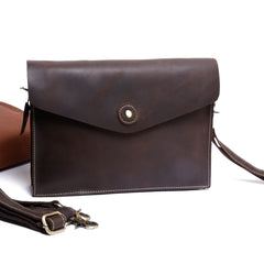 Genuine Leather Mens Cool Messenger Bag Clutch Bag Chest Bag Bike Bag Cycling Bag for men