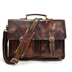 VINTAGE LEATHER MENS Large BRIEFCASEs BUSINESS BRIEFCASE Cool SHOULDER BAG HANDBAGS FOR MEN - iwalletsmen