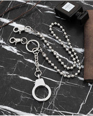Fashion Womens Men's Handcuffs Stainless Steel Jeans Chain Jean Chain Pants Chain Biker Wallet Chain For Men - iwalletsmen