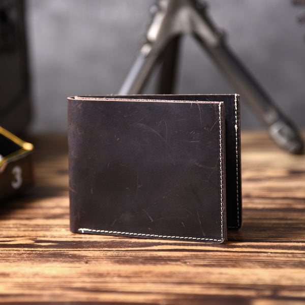 Handmade Leather Mens Cool Wallet Men Slim Wallets Front Pocket Wallet for Men - iwalletsmen