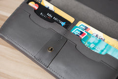 Handmade Leather Mens Clutch Wallet Cool Leather Wallet Long Phone Wallets for Men