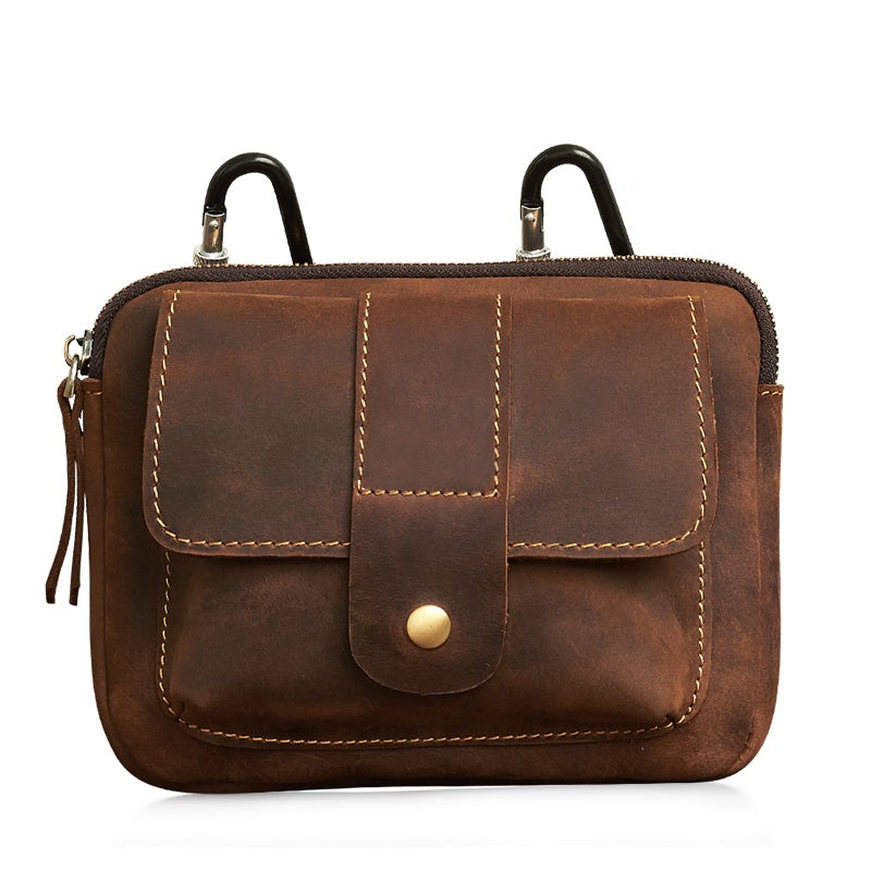Leather Belt Pouch Mens Cases Waist Bag Hip Pack Belt Bag Fanny Pack Bumbag for Men