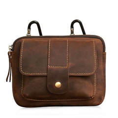 Leather Belt Pouch Mens Cases Waist Bag Hip Pack Belt Bag Fanny Pack Bumbag for Men
