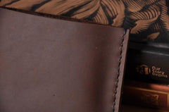 Handmade Mens Cool billfold Leather Wallet Men Small Card Slim Wallets Bifold for Men