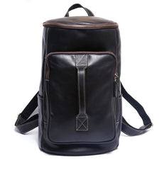Genuine Leather Mens Cool Backpack Sling Bag Large Black Travel Bag Hiking Bag for men