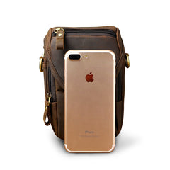 Leather Belt Pouch Mens Small Cases Waist Bag Hip Pack Belt Bag Fanny Pack Bumbag for Men