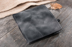 Handmade Leather Mens Cool Slim Leather Wallet Men Small Wallets Bifold for Men