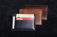 Genuine Leather Mens Cool Slim Front Pocket Wallet Leather Wallet Men Small Wallets  for Men